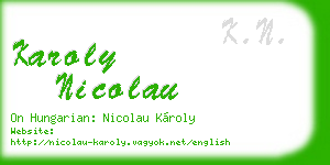 karoly nicolau business card