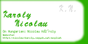 karoly nicolau business card